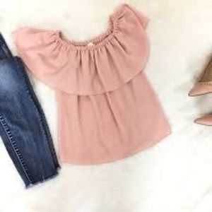 Off the shoulder white blouse